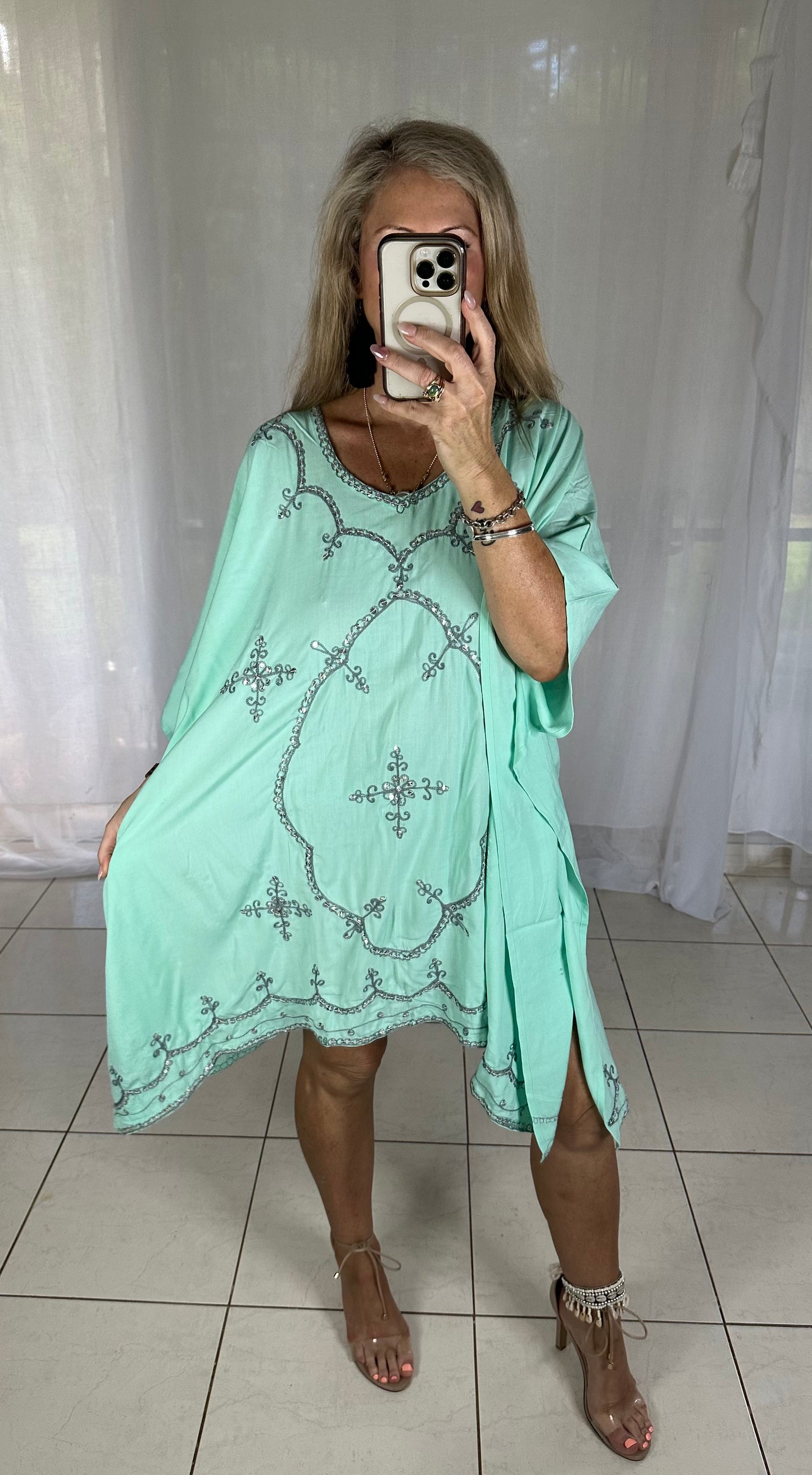 Kaftan Short Sequins - Mint (SOLD ♥️)
