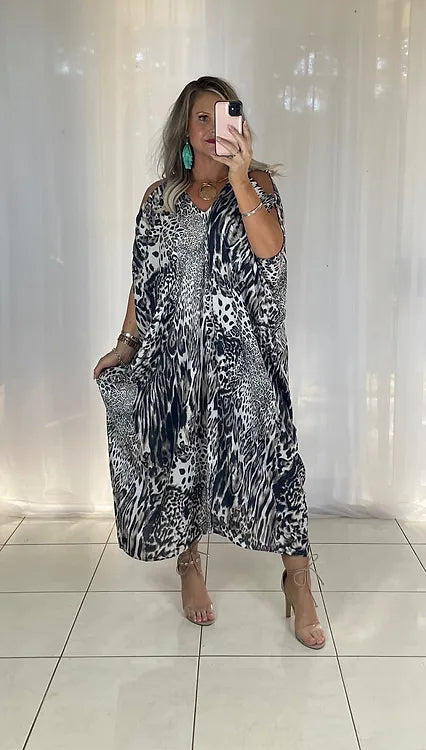 Ivey Kaftan - Chocolate Leopard