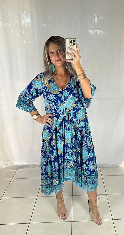 Frankie Maxi Dress - Blue Floral