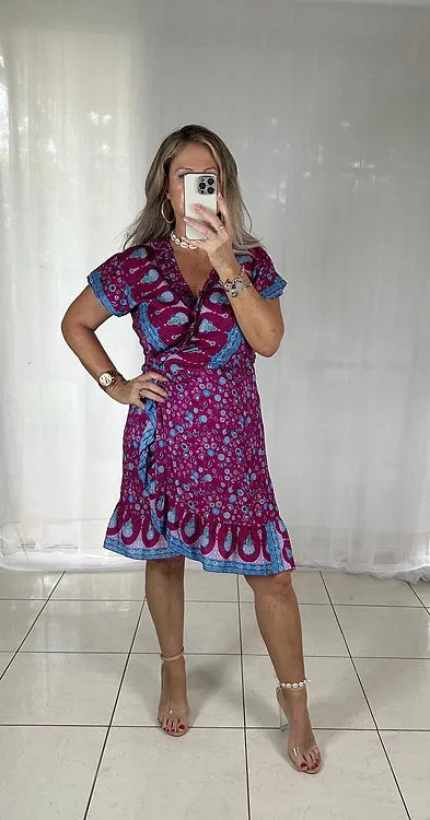 Juno Short Wrap - Boho Magenta disc**