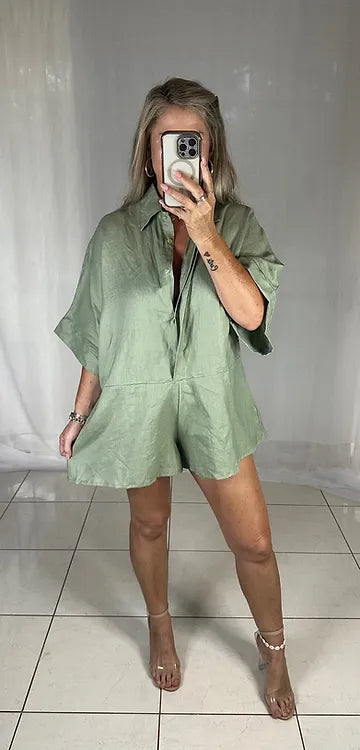 Lou Lou Playsuit - Khaki