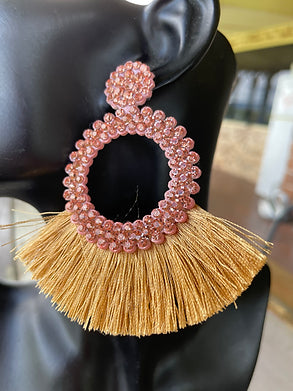 Circle Tassel Earring - Gold