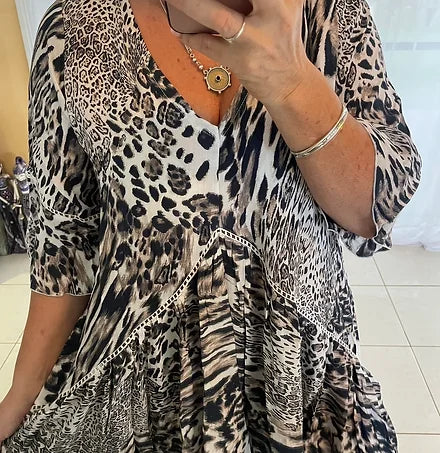 Frankie Maxi Dress - Chocolate Leopard