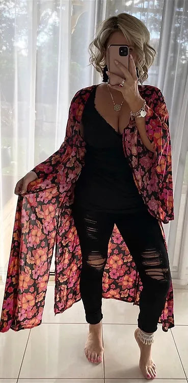 Gracie Kimono Cover - Firestone Floral
