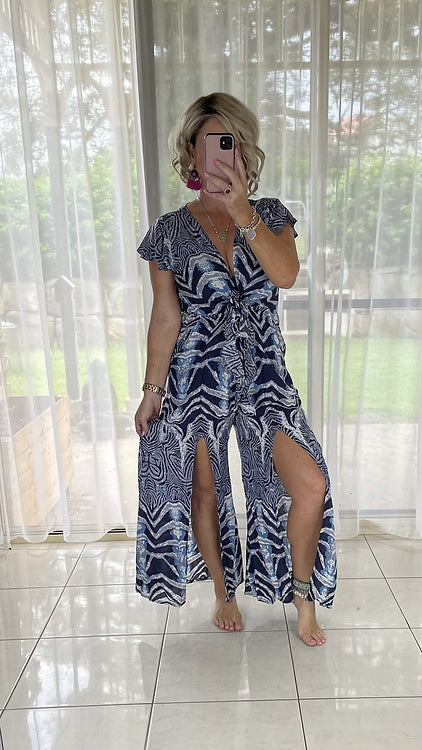 August Jumpsuit - Zebra