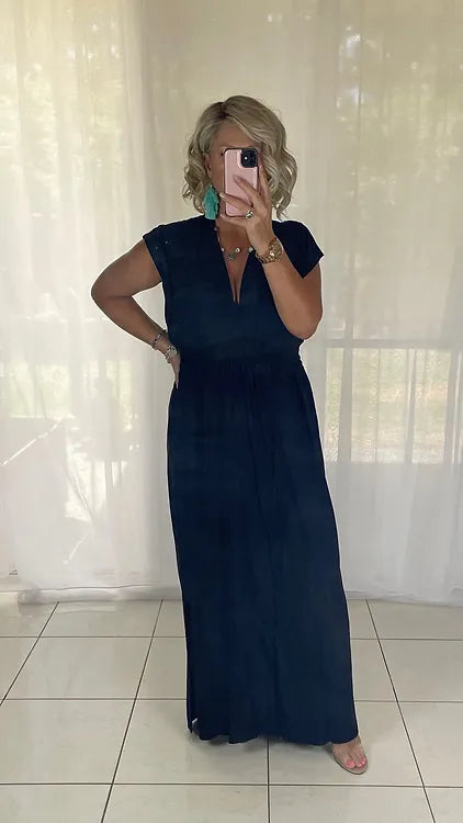 V neck Maxi Dress