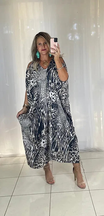 Ivey Kaftan - Chocolate Leopard