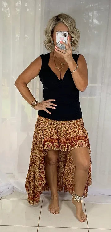Daphne Skirt - Boho Orange