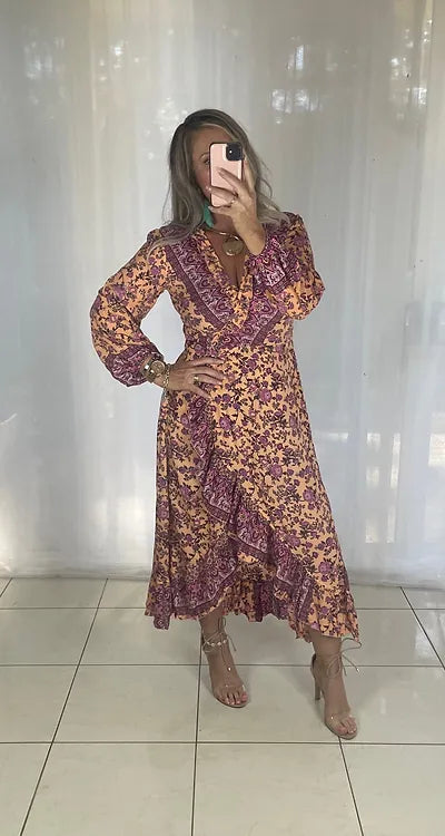 Ella Wrap Long sleeve - Retro Peach **discontinued