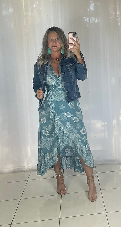 Ella Wrap Long sleeve - Blue Bindi (discontinued )