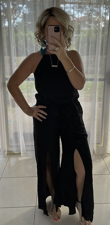 Mabel Halter Jumpsuit - black