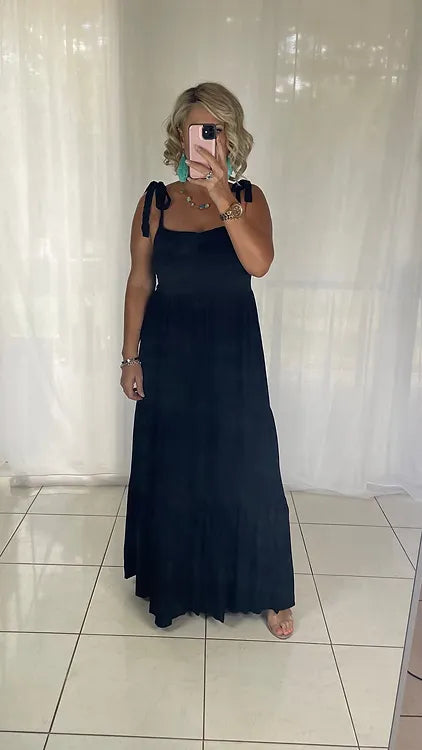 Martha Tie Shoulder Maxi Dress