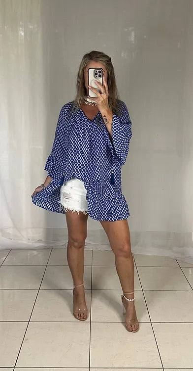 Millie - Navy + White