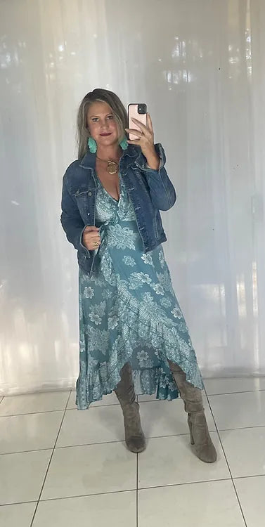 Ella Wrap Long sleeve - Blue Bindi (discontinued )