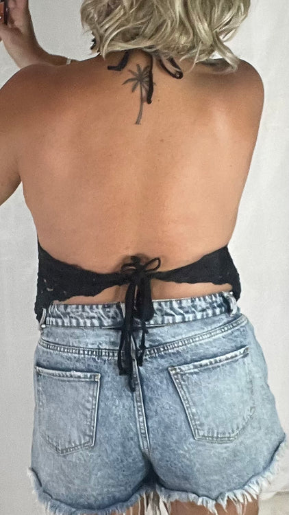 Audrey Crochet top - Black