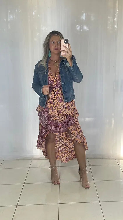 Ella Wrap Long sleeve - Retro Peach **discontinued
