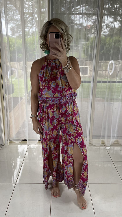 Mabel Halter Jumpsuit - Jaegar Red (small sizing)