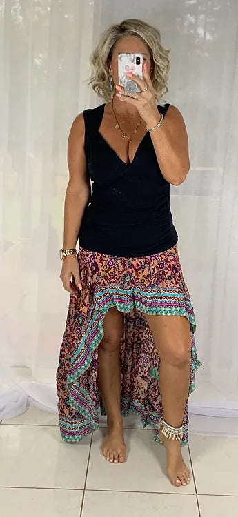 Daphne Skirt - Pink + Aqua