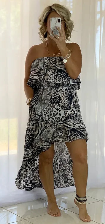 Roxy Dress - Chocolate Leopard