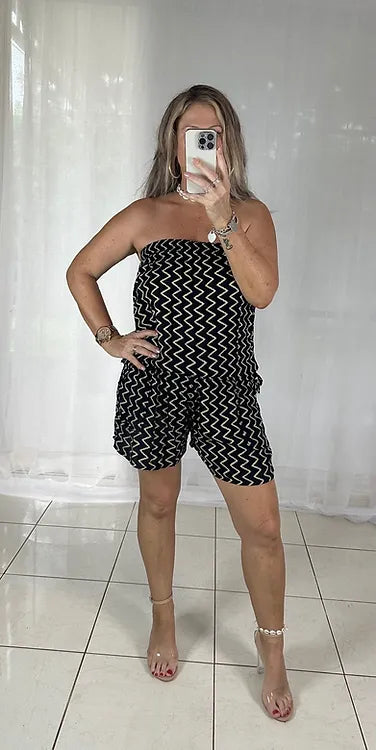 Playsuit - Black Zig Zag