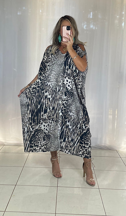 Ivey Kaftan - Chocolate Leopard
