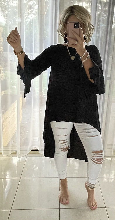 Tabitha Hi Lo Top - Black