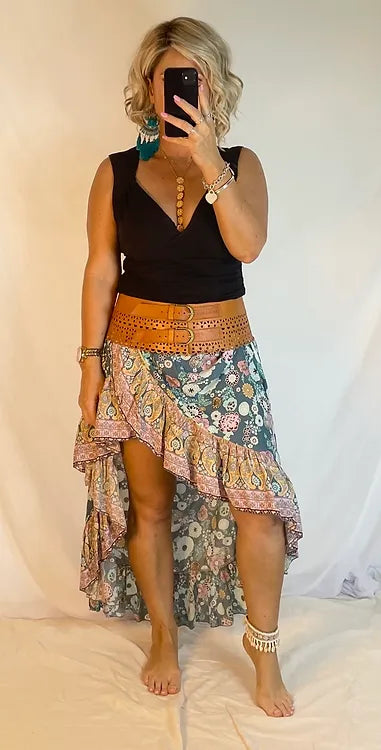 Halo Wrap Skirt - Coco blue