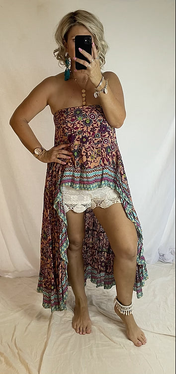 Daphne Skirt - Pink + Aqua