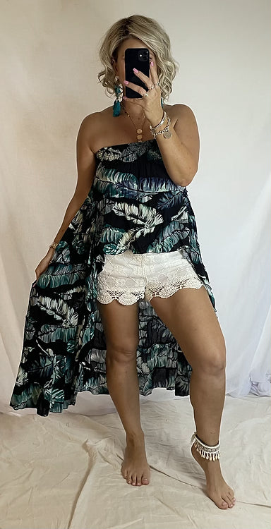 Daphne Skirt - Black Banana Leaf