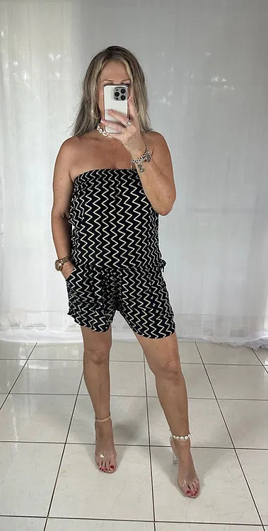 Playsuit - Black Zig Zag