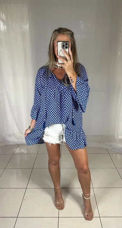 Millie - Navy + White