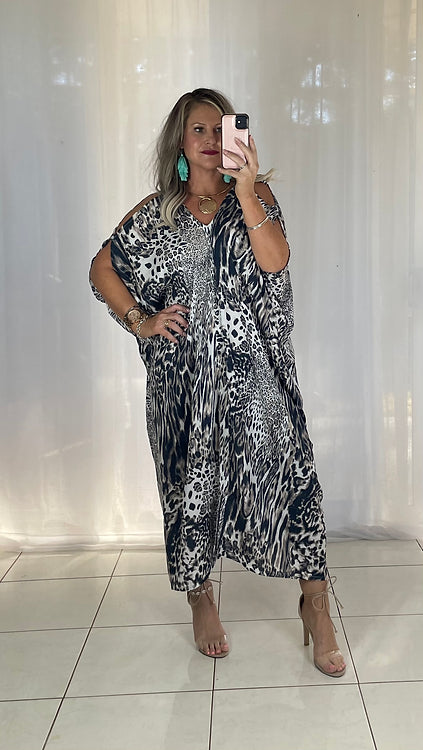 Ivey Kaftan - Chocolate Leopard