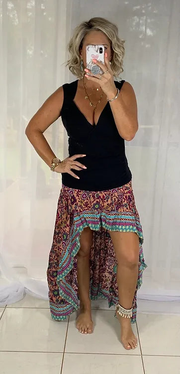 Daphne Skirt - Pink + Aqua