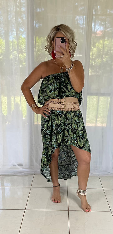 Roxy Dress - Tropical Green