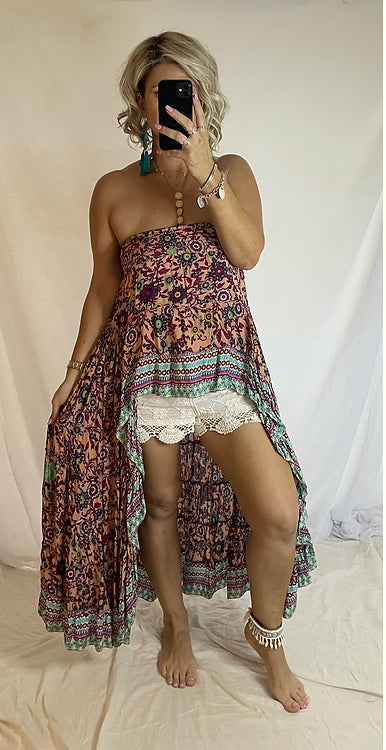 Daphne Skirt - Pink + Aqua