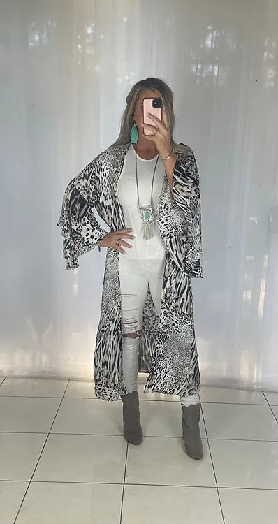 Gracie Kimono Cover - Chocolate Leopard