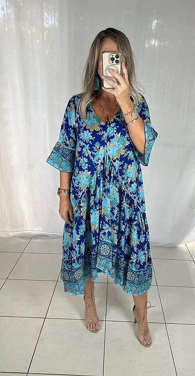 Frankie Maxi Dress - Blue Floral