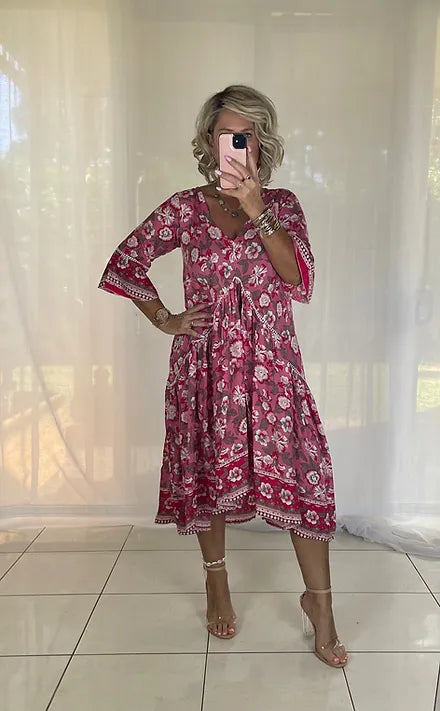 Frankie Maxi Dress - Red Poppies