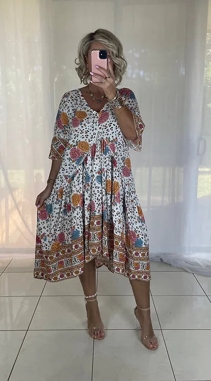 Frankie Maxi Dress - Rose Leopard