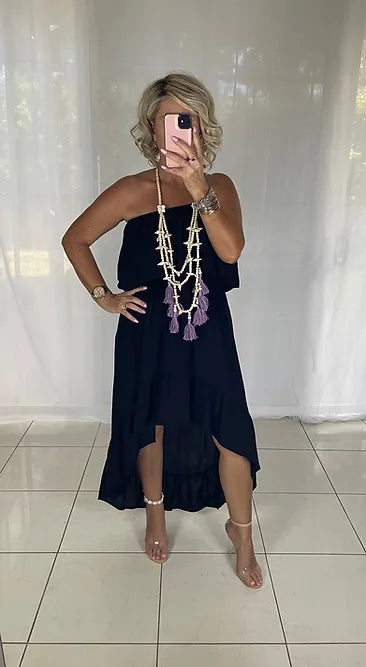 Tassel Necklace - Purple