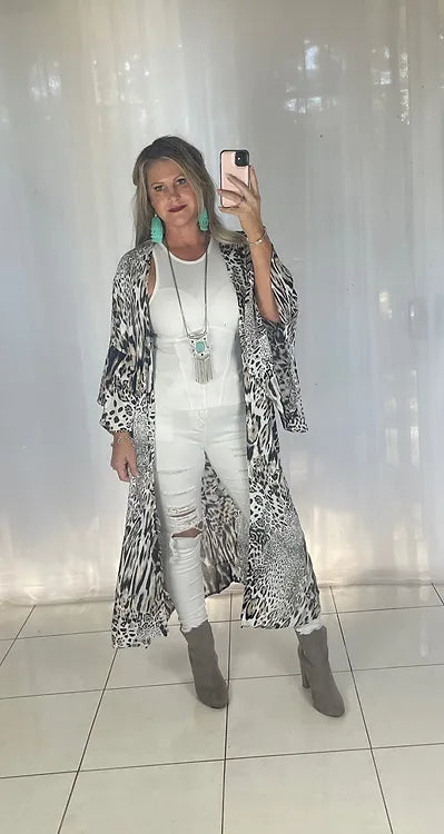 Gracie Kimono Cover - Chocolate Leopard