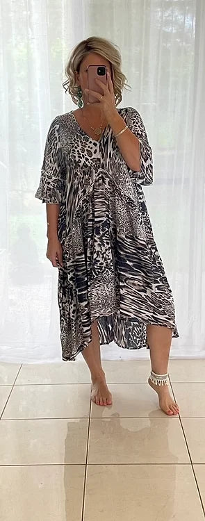 Frankie Maxi Dress - Chocolate Leopard