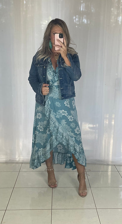 Ella Wrap Long sleeve - Blue Bindi (discontinued )