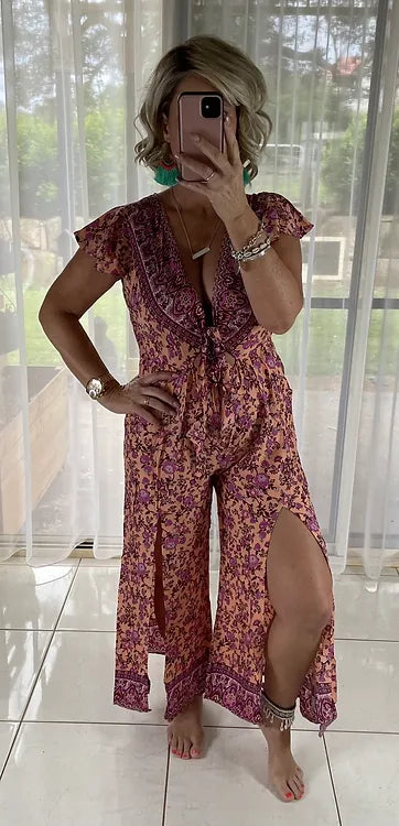 August Jumpsuit - Retro Peach