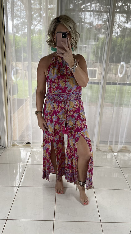 Mabel Halter Jumpsuit - Jaegar Red (small sizing)