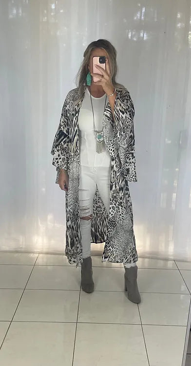 Gracie Kimono Cover - Chocolate Leopard