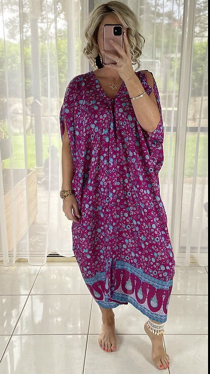Ivey Kaftan - Boho Magenta **disc