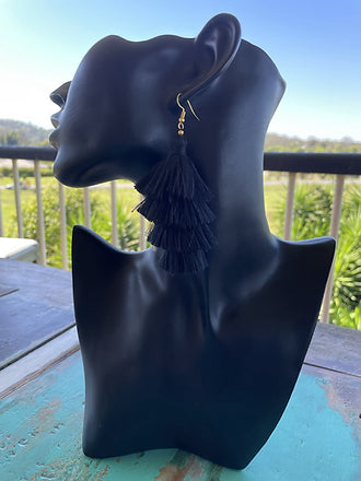 Tassel Earrings - Black