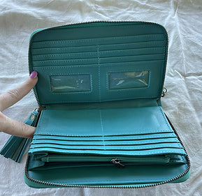 Handmade Leather Purse - Green