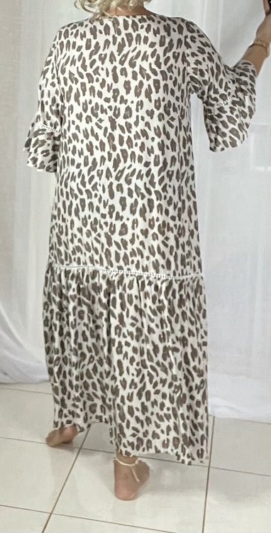 Frankie Maxi Dress - Mocha Leopard